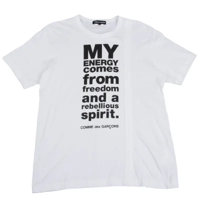 COMME des GARCONS Line Patch Message Printed T Shirt