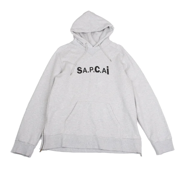 sacai × A.P.C. HOODIE TAIYO Logo Printed Side Zip Hoodie Grey XL K-160307_001