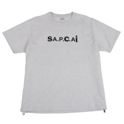 sacai × A.P.C. Logo Printed Side Zip T Shirt