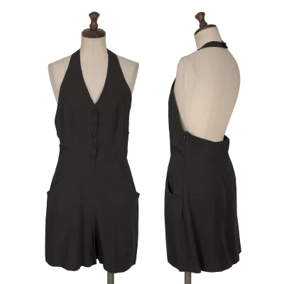 Sybilla Halter Neck Overalls Shorts