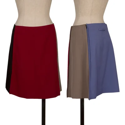 Jean Paul GAULTIER FEMME Panel Switching Wool Gaba Skirt