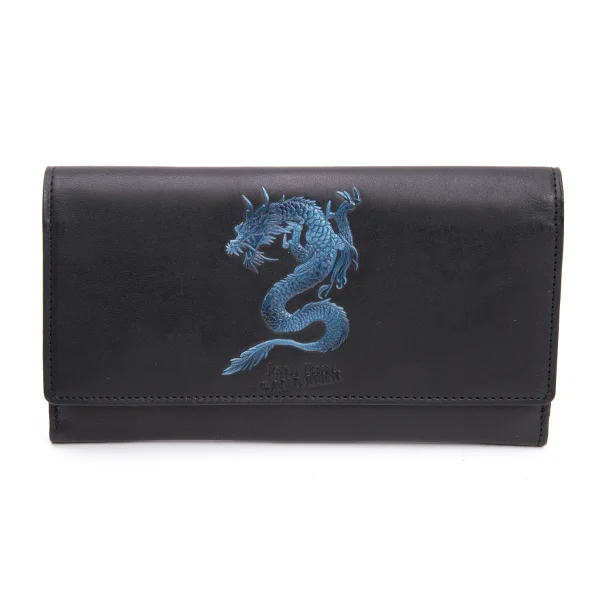 Jean Paul GAULTIER Dragon Emboss Wallet Black  K-160332_001