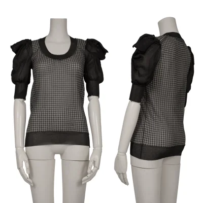 JUNYA WATANABE COMME des GARCONS Glitter Check See-Through Knit Top