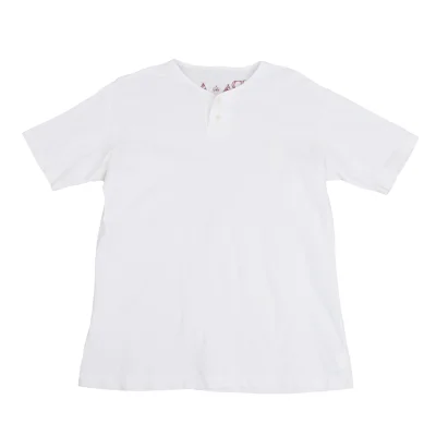 Papas Patch Back Logo Embroidery Henley Neck T-shirt
