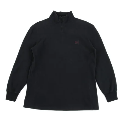 Papas Poly Elbow Patch Half Zip Fleece Top