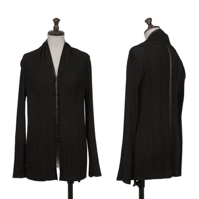 ISSEY MIYAKE Pleated Chinese Button Shawl Collar Jacket