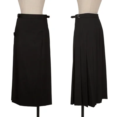 COMME des GARCONS Wool Back Pleated Wrap Skirt