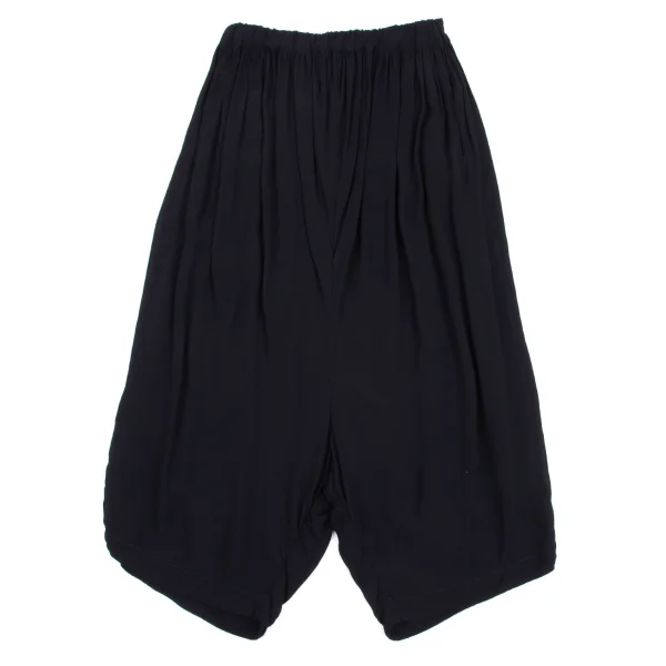 COMME des GARCONS Dyed Rayon Shirring Dropped Crotch Pants Navy XS K-160366_001