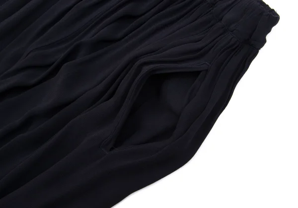 COMME des GARCONS Dyed Rayon Shirring Dropped Crotch Pants K-160366_003