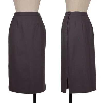 CELINE Wool Bias Striped Skirt