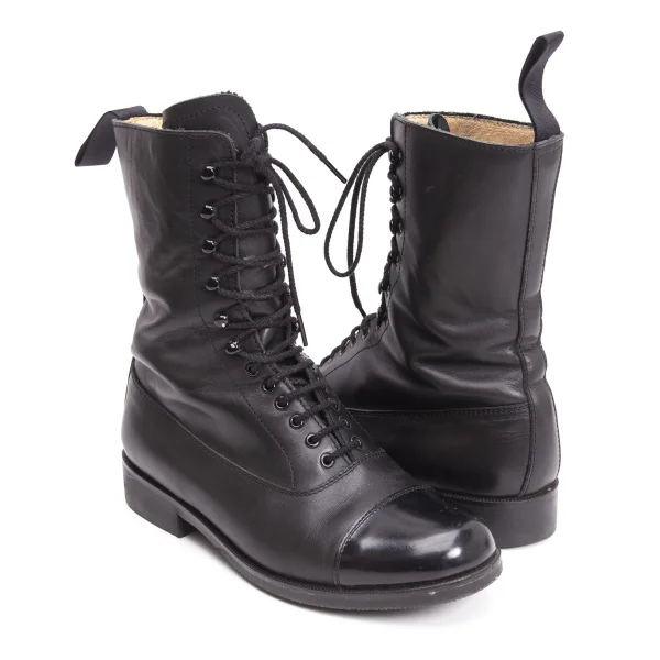 Yohji Yamamoto FEMME Toe Switching Leather Boots Black S(About US 7) K-160389_001