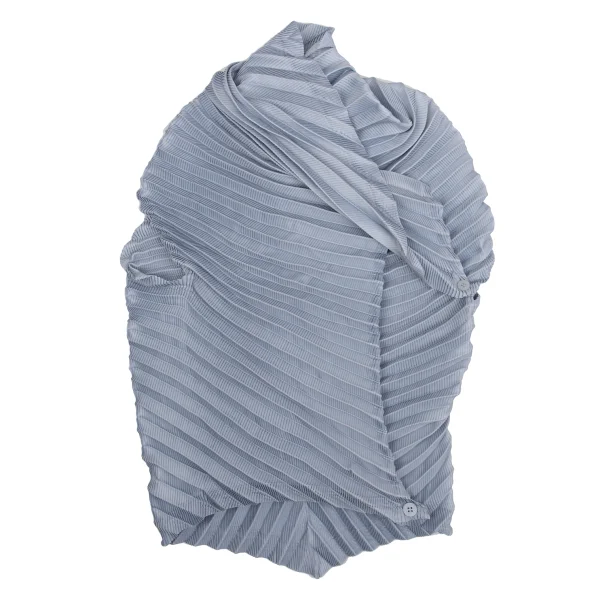 ISSEY MIYAKE FETE Pleated Wrap Design Sleeveless Jacket K-160398_002