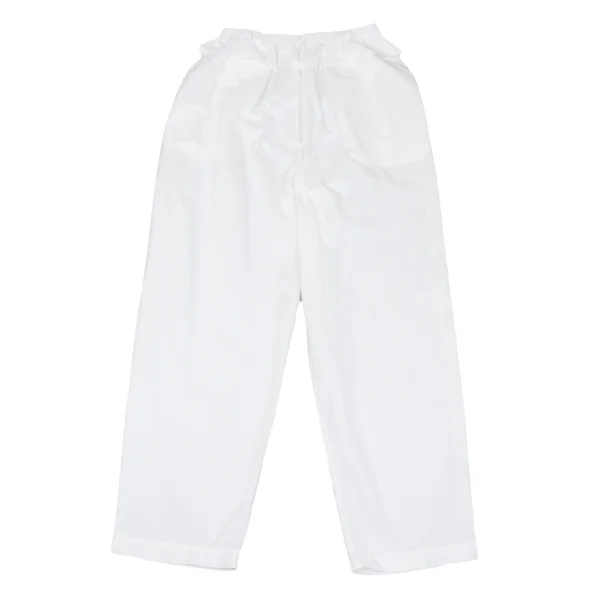 ISSEY MIYAKE Poly Waist Frill Pants White 2 K-160403_001