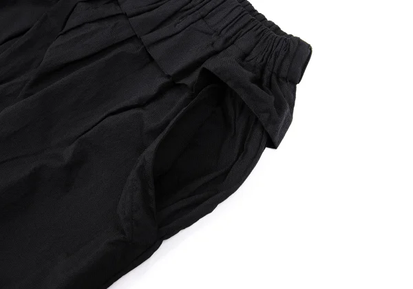 イッセイミヤケISSEY MIYAKE ポリウエストフリルパンツ 黒2 | DC