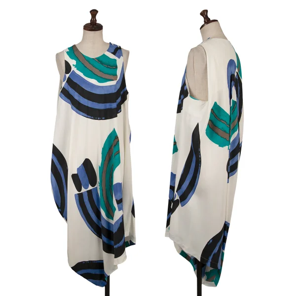 ISSEY MIYAKE Printed Sleeveless Dress White 2 K-160410_001