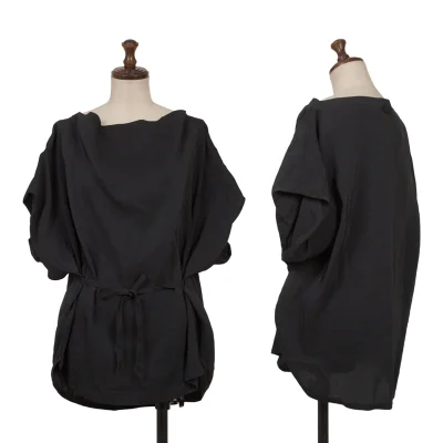 ISSEY MIYAKE Waist Cord Short Sleeve Blouse