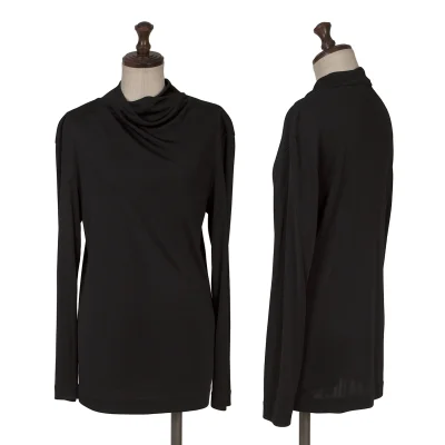 ISSEY MIYAKE Drape Neck Long Sleeve T-shirt