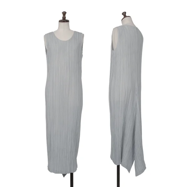 ISSEY MIYAKE Stitch Printed Flare Dress Grey 2 K-160415_001