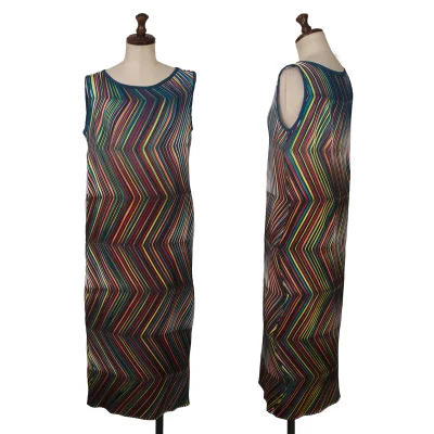 ISSEY MIYAKE Colorful Zigzag Pleated Dress