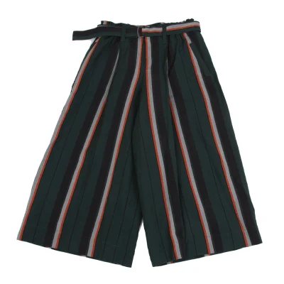 ISSEY MIYAKE Linen Blend Striped Wide Pants
