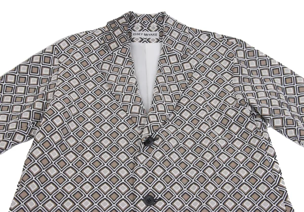 ISSEY MIYAKE Geometric Emboss Long Jacket K-160428_003