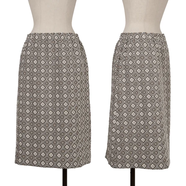 ISSEY MIYAKE Geometric Emboss Skirt Mocha 2 K-160430_001