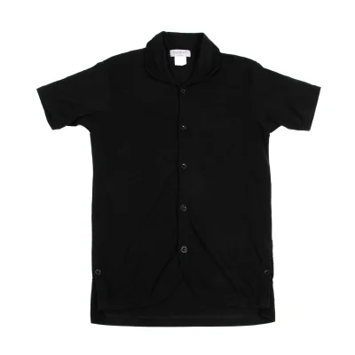 Yohji Yamamoto POUR HOMME Side Slit Round Collar Short Sleeve Shirt