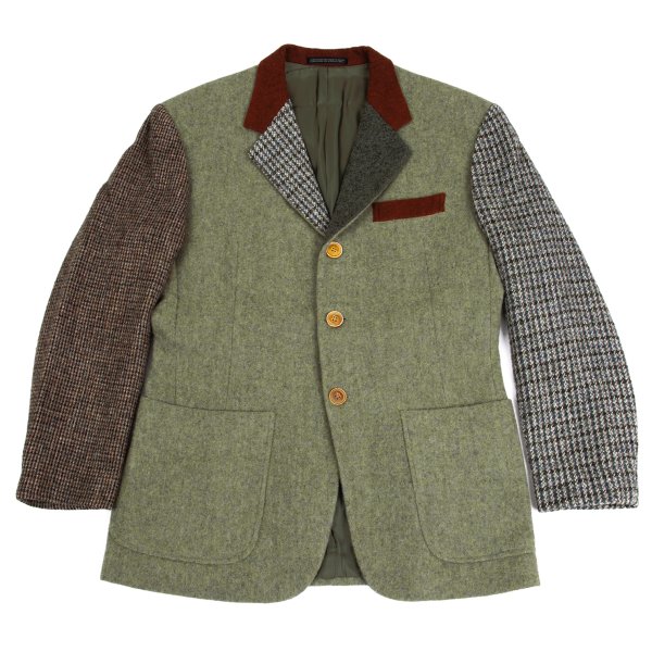 Yohji Yamamoto POUR HOMME Patcwork Wool Jacket Size S-M(K-160454