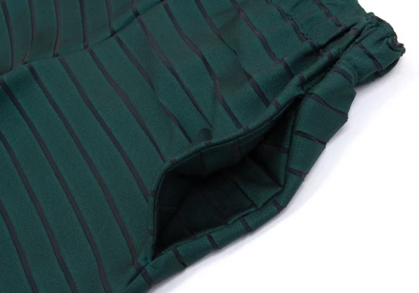 イッセイミヤケISSEY MIYAKE ボーダー織りカッティングデザインパンツ 深緑1 K-160497_003