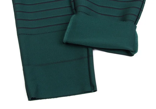 イッセイミヤケISSEY MIYAKE ボーダー織りカッティングデザインパンツ 深緑1 K-160497_006
