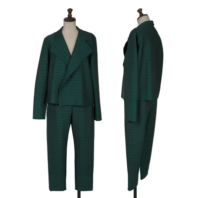 ISSEY MIYAKE Stripe Woven Jacket & Pants