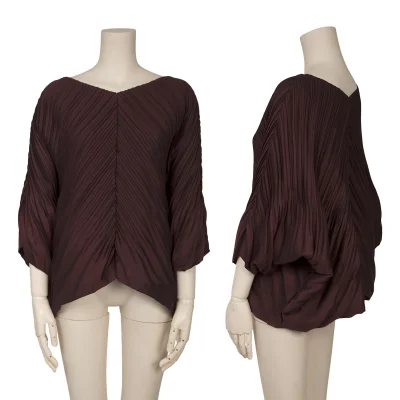 ISSEY MIYAKE Pleats Switching Dolman Sleeve Blouse