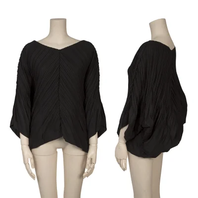 ISSEY MIYAKE Pleats Switching Dolman Sleeve Blouse