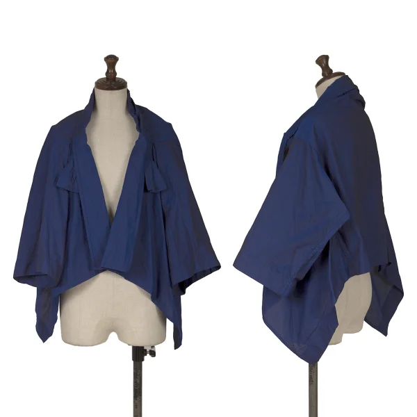 ISSEY MIYAKE Poly Neck Cord Short Sleeve Jacket Blue 2 K-160503_001