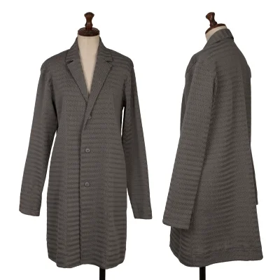 ISSEY MIYAKE Wave Pleated Stripe Long Jacket