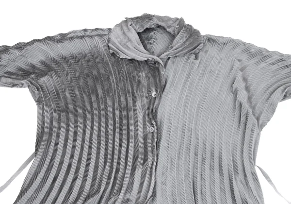 ISSEY MIYAKE Pleats Switching Long Coat K-160517_003