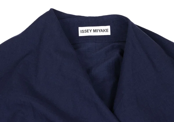 ISSEY MIYAKE Linen Blend Collar Fold Belted Jacket K-160519_004