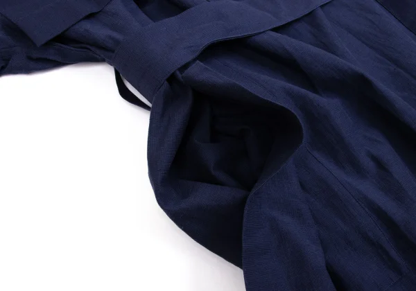 ISSEY MIYAKE Linen Blend Collar Fold Belted Jacket K-160519_008
