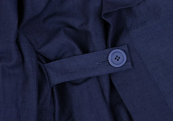 ISSEY MIYAKE Linen Blend Collar Fold Belted Jacket K-160519_011