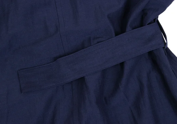 ISSEY MIYAKE Linen Blend Collar Fold Belted Jacket K-160519_014