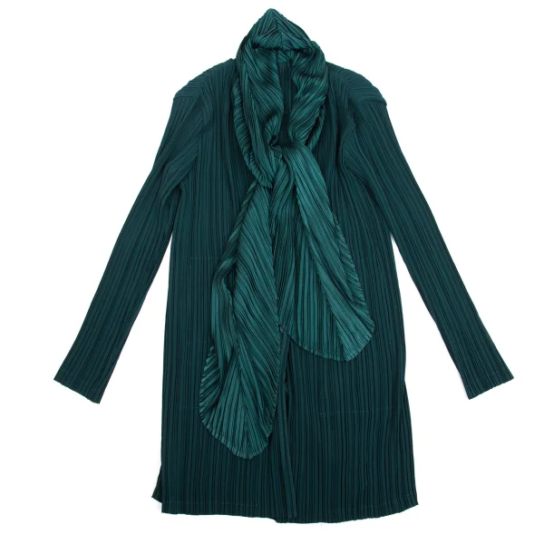 ISSEY MIYAKE Scarf-collar Design Pleats Jacket K-160523_002