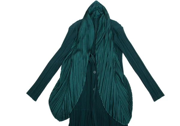 ISSEY MIYAKE Scarf-collar Design Pleats Jacket K-160523_004