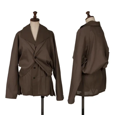 ISSEY MIYAKE Linen Blend Layered Design Jacket