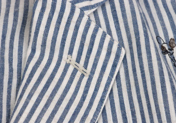 Papas+ Cotton Linen Striped Animal Embroidery Jacket K-160528_004