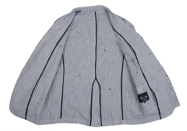 Papas+ Cotton Linen Striped Animal Embroidery Jacket K-160528_012