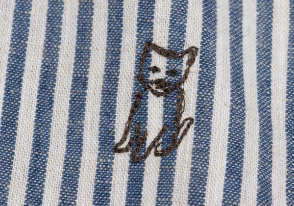 Papas+ Cotton Linen Striped Animal Embroidery Jacket K-160528_016