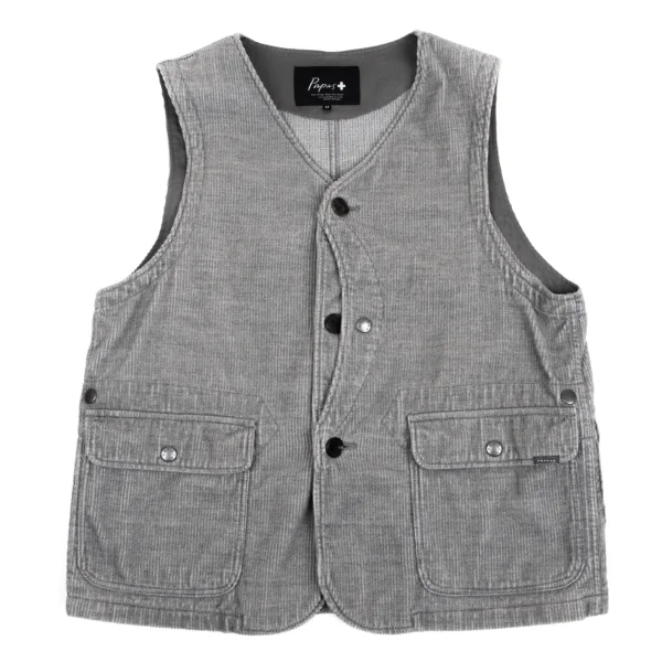 Papas+ Corduroy Pocket Design Vest Grey M K-160530_001