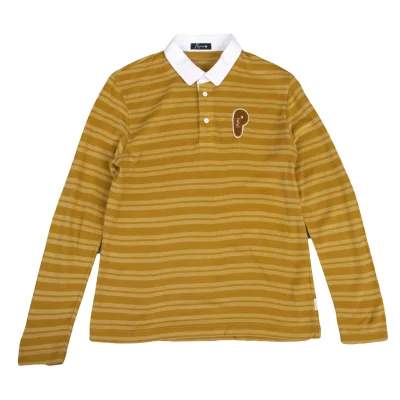 Papas+ Acrylic Blend Pile Patch Striped Polo Shirt