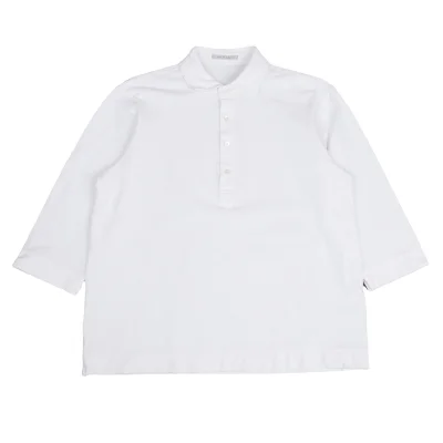 Papas+ Point Logo Embroidery Stretch 3/4 Sleeve Polo Shirt