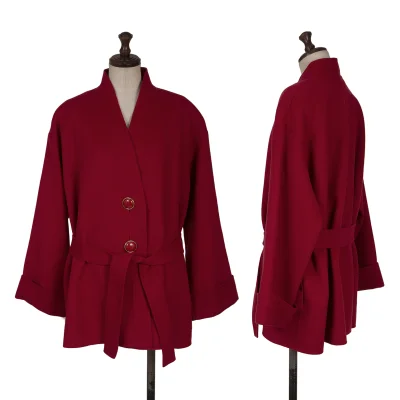 Christian Dior Wool Flannel Button Design Half Coat